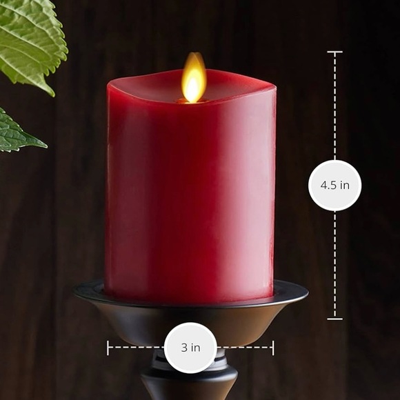 Luminara 3” x 4.5” Unscented Red Pillar. - Picture 6 of 8